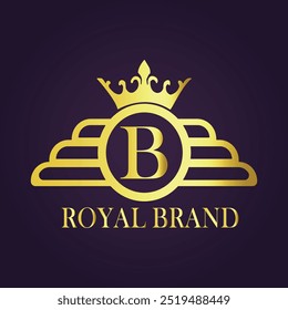 Letter B luxury gold logo concept