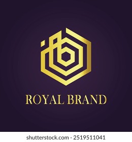 Letter B luxury gold logo concept
