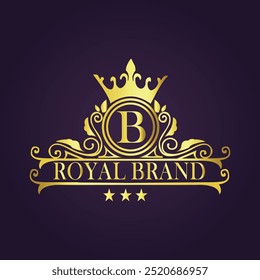 Letter B luxury gold logo concept