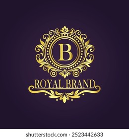 Letter B luxury gold logo concept 