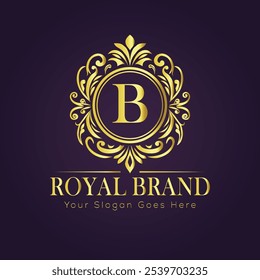 Letter B luxury gold logo concept