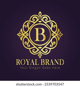 Letter B luxury gold logo concept