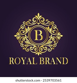 Letter B luxury gold logo concept