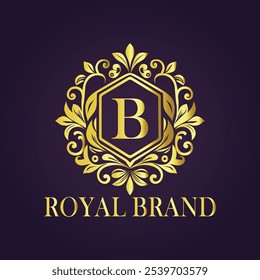 Letter B luxury gold logo concept