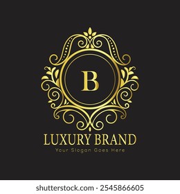 Letter B luxury gold logo concept
