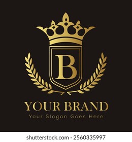 Letter B luxury gold logo concept
