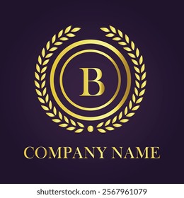 Letter B luxury gold logo concept