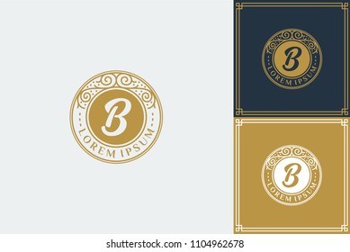 letter B Luxury monogram logo template vector illustration