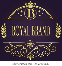 Letter B luxury and Royale brand logo concept design
