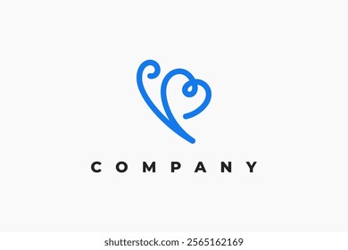 letter b m butterfly heart logo design