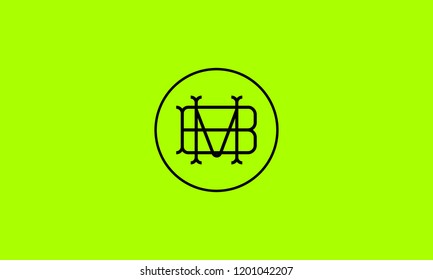 LETTER B AND M LOGO WITH CIRCLE FRAME FOR LOGO DESIGN OR ILLUSTRATION USE