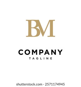 Letter B M Monogram Elegant Logo Icon Vector