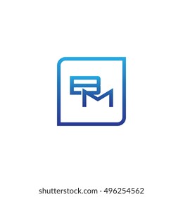 The letter B and M Monogram With Frame Square. Logo Design Template Yellow