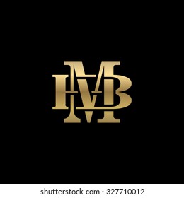 Letter B M Monogram Golden Logo Stock Vector (Royalty Free) 327710012