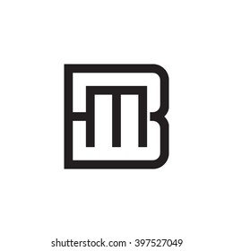 letter B and M monogram square shape logo black