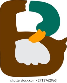The letter b is made with an attractive model to attract children's interest in learning to recognize letters