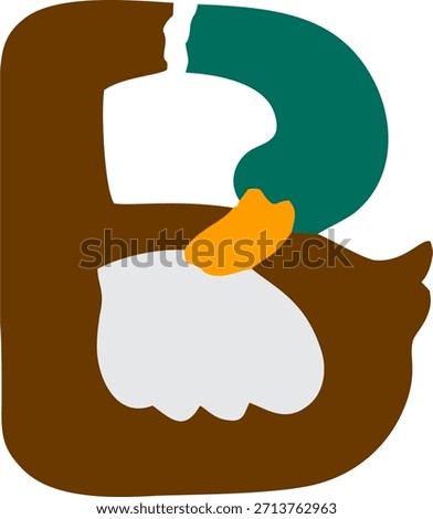 The letter b is made with an attractive model to attract children's interest in learning to recognize letters