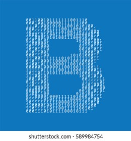 Letter B made from binary code data