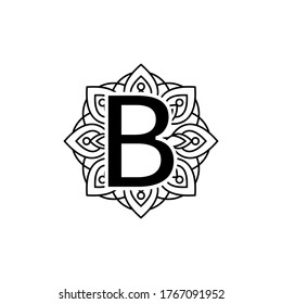 Letter B Mandala vector design template illustration