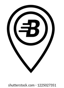 letter B and map pin. logo concept. Designed for your web site design, logo, app, UI