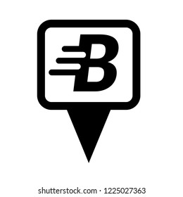 letter B and map pin. logo concept. Designed for your web site design, logo, app, UI