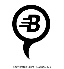 letter B and map pin. logo concept. Designed for your web site design, logo, app, UI