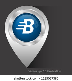 letter B and map pin. logo concept. Designed for your web site design, logo, app, UI