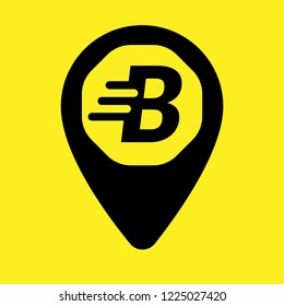 letter B and map pin. logo concept. Designed for your web site design, logo, app, UI