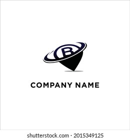Letra B Mapa Pin Logotipo Vector de material