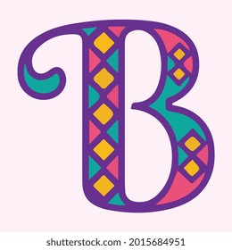 letter b mardi gras vector
