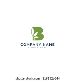 Letter B with marijuana  Logo Template Design Vector, Emblem, Design Concept, Creative Symbol, Icon