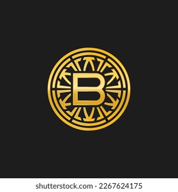 letter B medallion emblem initial circle badge logo