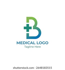 Letter B medical logo inspiration. Logo health symbol pharmacy icon.