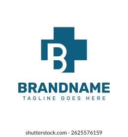 Letter B Medical Plus Logo, representing care, health, and trusted medical services