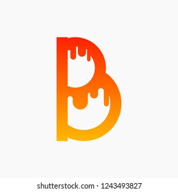 Letter B Melt Logo Design Template
