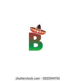 Letter B Mexican hat concept design illustration