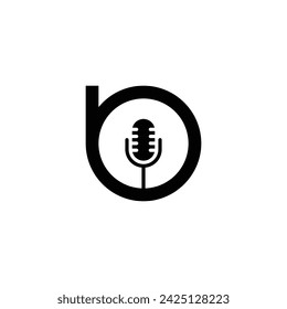 Letra b mic símbolo geométrico simple logo vector