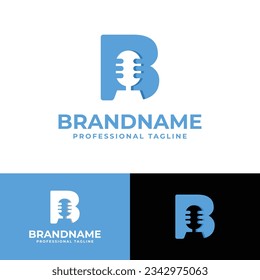 Logo des Buchstaben B für Mikrofon, geeignet für Unternehmen, die mit Mikrofon mit B-Initial verwandt sind.