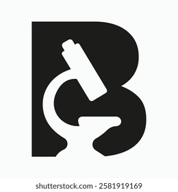 Letter B Microscope Symbol For Medical Experiment Sign