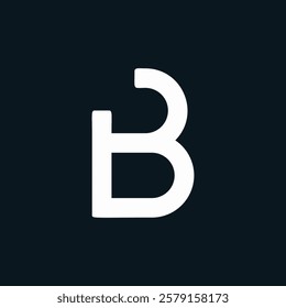 Letter B Minimal Business Logo With 3D Cut with Line | B Letter Typography Symbol