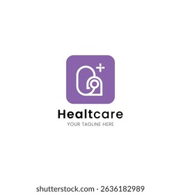 Letter B minimalist and iconic healthcare logo, medical and clinic with stethoscope