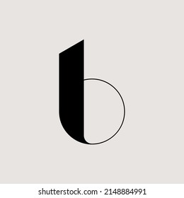 Letter B Minimalist Monogram Logo Perfect Stock Vector (Royalty Free ...