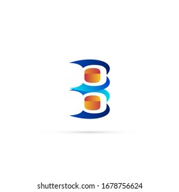 "letter B". Minimalist, simple, digital and modern logo design.