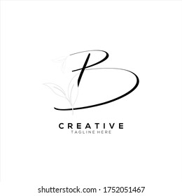 Letter B Minimalist Thin Flourishes Typography Logo