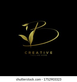 Letter B Minimalist Thin Flourishes Typography Logo