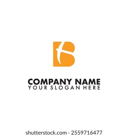 Letter B mining hoe logo