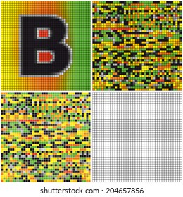 Letter B (mixed mosaic with empty cells)