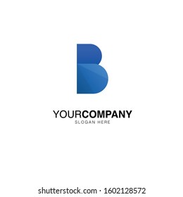 Letter B modern logo concept, classic blue gradient logo template design