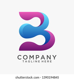 Letter B modern logo design. logo inspiration B
