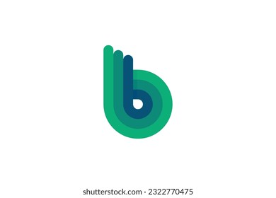 Letter B Modern Logo Design Templates with Green Gradient Color